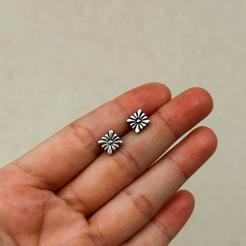 .925 Stamped Earrings - Picture 2 of 3
